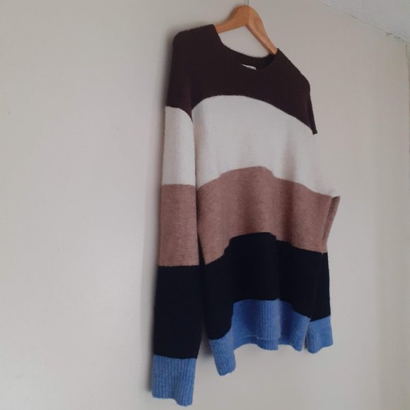 ARITZIA WILFRED FREE CIPIANA ALPACA WOOL BLEND COLORBLOCK OVERSIZED SWEATER 2 - Picture 2 of 6